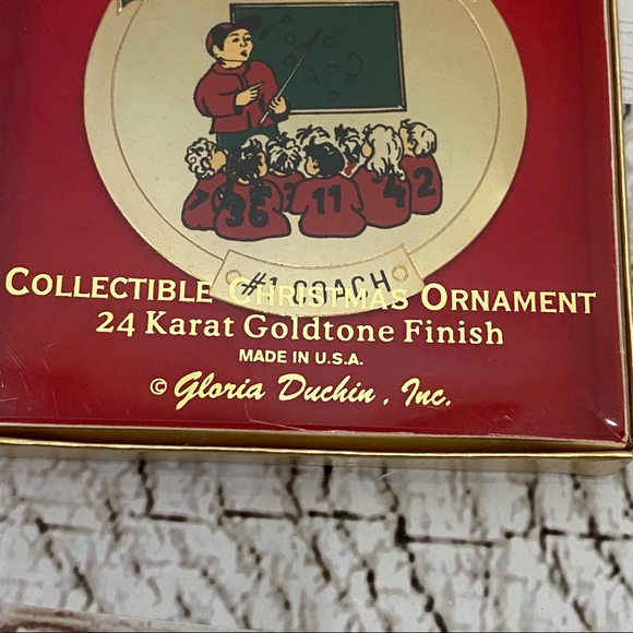 Vintage G Duchin #1 Coach 24kt Christmas ornament - Picture 2 of 9